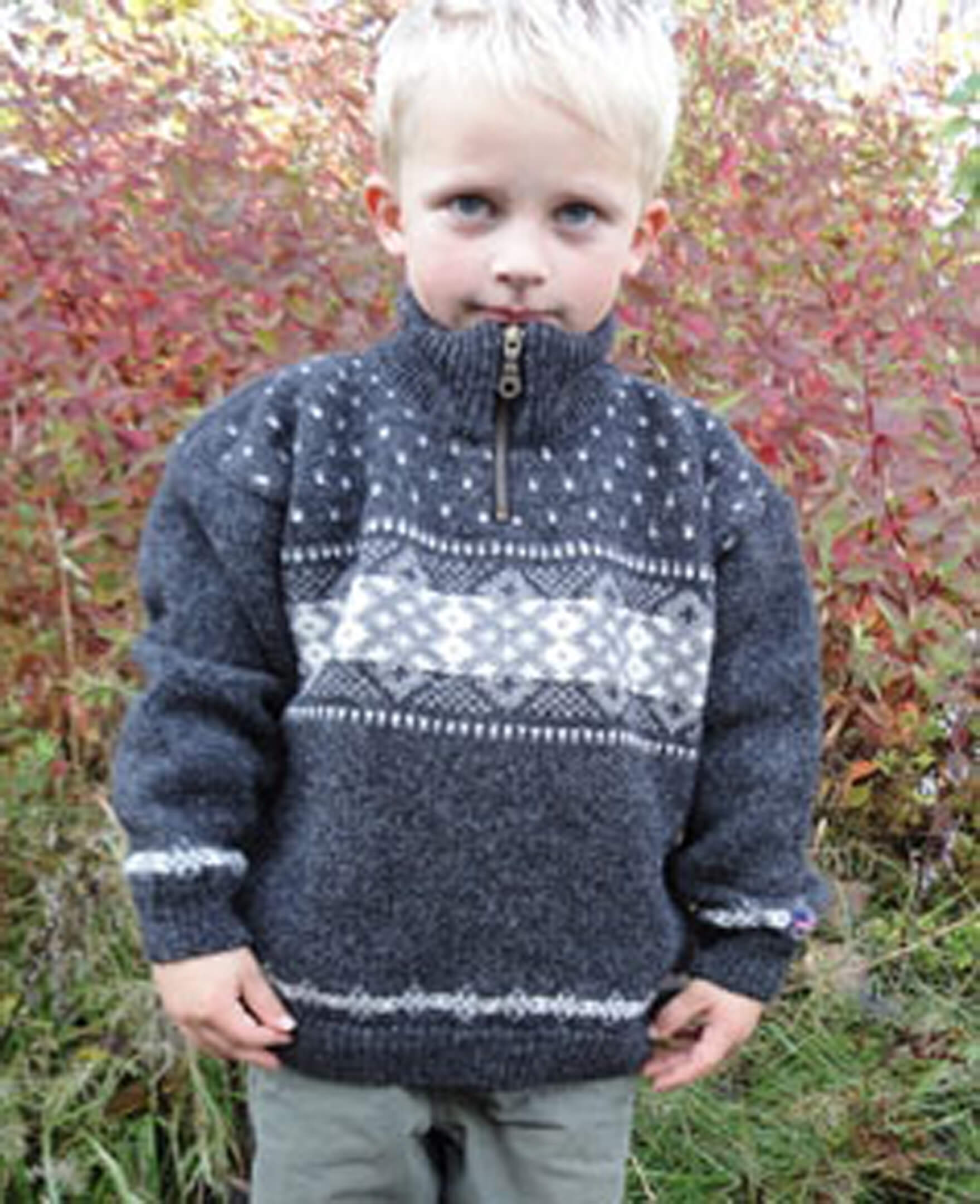 Krudt Mellem Humanistisk striktrøjer til børn fra Norge i 100% ren uld